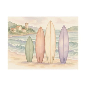 Surfing Dreams Satin Ocean Wall Art Vibrant Coastal Poster - Dipaliz - 24″ x 18″ - Posters