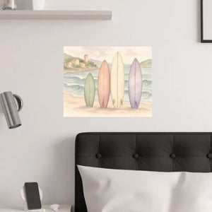 Surfing Dreams Satin Ocean Wall Art Vibrant Coastal Poster - Dipaliz - Posters