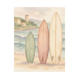 Surfing Dreams Satin Ocean Wall Art Vibrant Coastal Poster - Dipaliz - 11″ x 14″ - Posters