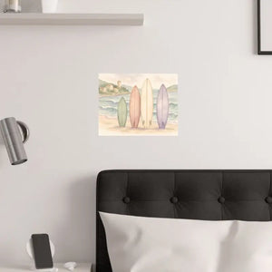 Surfing Dreams Satin Ocean Wall Art Vibrant Coastal Poster - Dipaliz - Posters