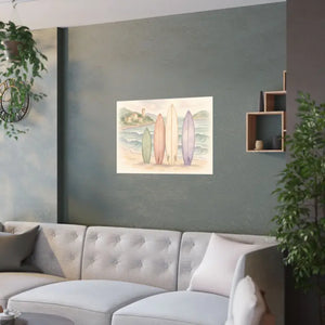 Surfing Dreams Satin Ocean Wall Art Vibrant Coastal Poster - Dipaliz - Posters