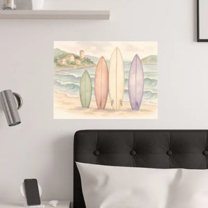 Surfing Dreams Satin Ocean Wall Art Vibrant Coastal Poster - Dipaliz - Posters