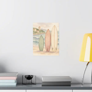 Surfing Dreams Satin Ocean Wall Art Vibrant Coastal Poster - Dipaliz - Posters