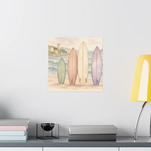 Surfing Dreams Satin Ocean Wall Art Vibrant Coastal Poster - Dipaliz - Posters