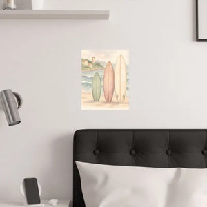 Surfing Dreams Satin Ocean Wall Art Vibrant Coastal Poster - Dipaliz - Posters