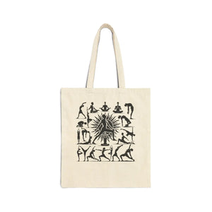 Vibrant Cotton Canvas Tote - Surya Namaskar Yoga - Dipaliz - Bags