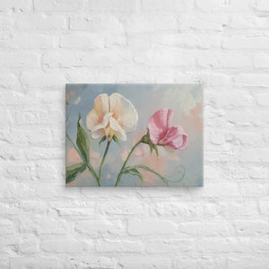Sweet Pea Flower Canvas Painting Vibrant Wall Art Dipaliz - 18″×24″ - Paintings