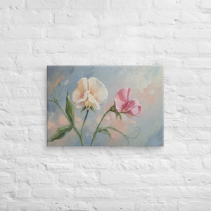Sweet Pea Flower Canvas Painting Vibrant Wall Art Dipaliz - 18″×26″ - Paintings