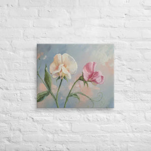 Sweet Pea Flower Canvas Painting Vibrant Wall Art Dipaliz - 20″×24″ - Paintings