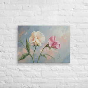 Sweet Pea Flower Canvas Painting Vibrant Wall Art Dipaliz - 20″×28″ - Paintings