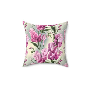 Sweet Pea Polyester Square Pillow - Cozy Home Decor - Dipaliz - 14’’ × - Throw Pillows
