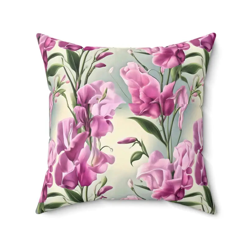 Spice Up your Space with a Sweet Pea Polyester Square Pillow - Home Decor