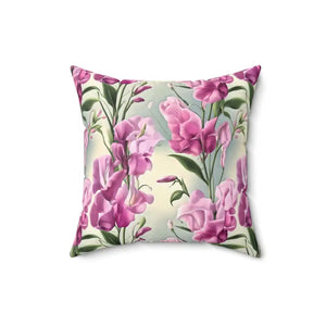 Sweet Pea Polyester Square Pillow - Cozy Home Decor - Dipaliz - Throw Pillows