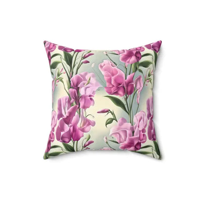 Spice Up your Space with a Sweet Pea Polyester Square Pillow - Home Decor