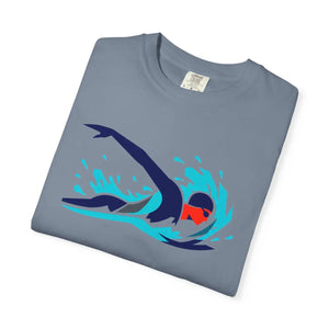 Swimmer Wave Graphic T-shirt, Retro Swim Team Tee - T-shirts - m