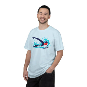 Swimmer Wave Graphic T-shirt, Retro Swim Team Tee - T-shirts - m
