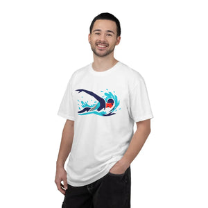 Swimmer Wave Graphic T-shirt, Retro Swim Team Tee - T-shirts - m