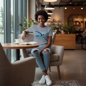 Swimmer Wave Graphic T-shirt, Retro Swim Team Tee - T-shirts - m