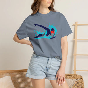 Swimmer Wave Graphic T-shirt, Retro Swim Team Tee - T-shirts - m