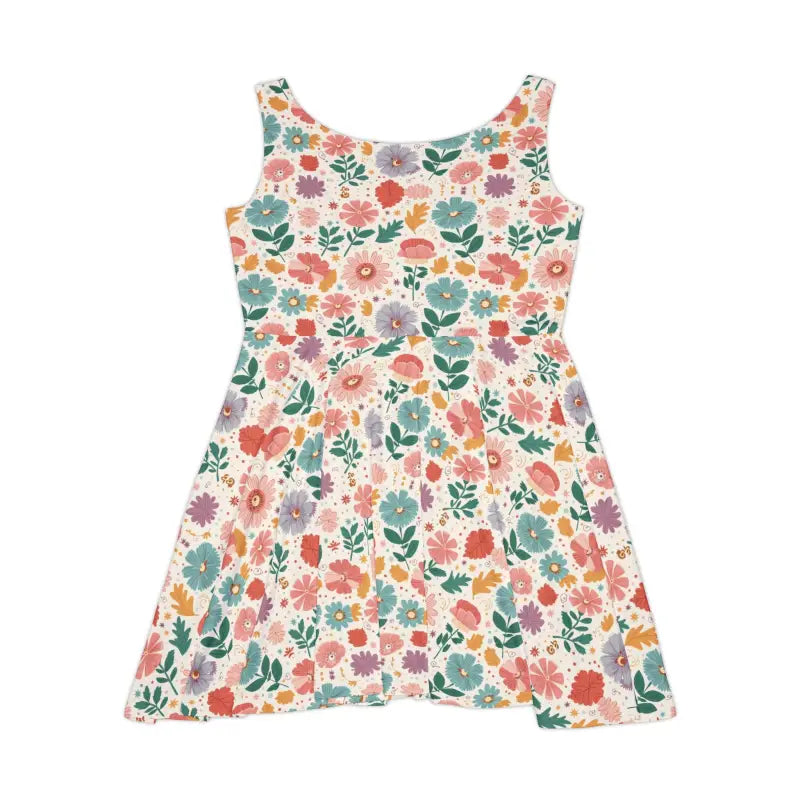 Step out in Style with the Pastel Flowers Skater Dress - Dresses