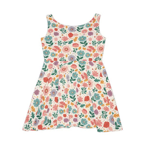 Pastel Flowers Skater Dress - Chic Abstract Floral Style - Dipaliz - Dresses