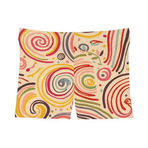 Shorts - Swirl Pattern - Brushed Faux Suede Finish - Dipaliz