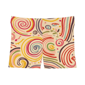 Swirl Pattern Shorts - Brushed Faux Suede Finish - Dipaliz