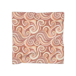 Swirled Earthtone Scarf, Abstract Boho Swirl Pattern - Neck Gaiters