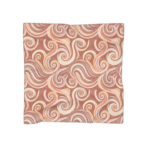 Swirled Earthtone Scarf, Abstract Boho Swirl Pattern - Neck Gaiters