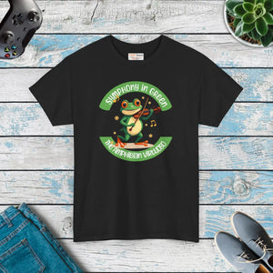 Frog Symphony Green Heavy Cotton Tee - Musical Art - Dipaliz - T-shirts - s