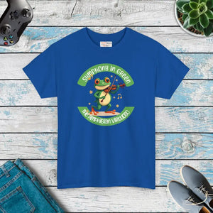 Frog Symphony Green Heavy Cotton Tee - Violin Art - Dipaliz - T-shirts