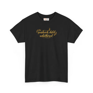 Soft Cotton Middle Child Tee - Script Floral Graphic - Dipaliz - T-shirts - m