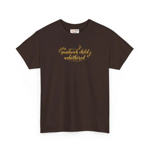 Soft Cotton Middle Child Tee - Script Floral Graphic - Dipaliz - T-shirts - m