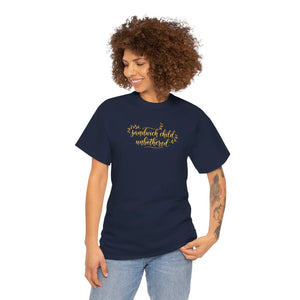 Soft Cotton Middle Child Tee - Script Floral Graphic - Dipaliz - T-shirts - m
