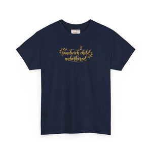 Soft Cotton Middle Child Tee - Script Floral Graphic - Dipaliz - T-shirts - m