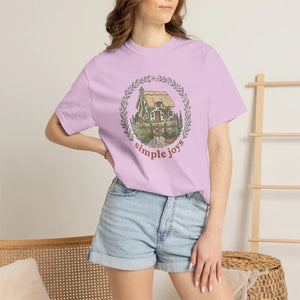 T-shirt, ?Simple Joys’ Cottage Graphic Tee (cozy Vintage Nature Vibe) - T-shirts - m