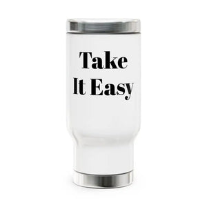 Ultimate Stainless Steel Travel Mug with Glossy White Enamel - Dipaliz - 14oz - Mugs