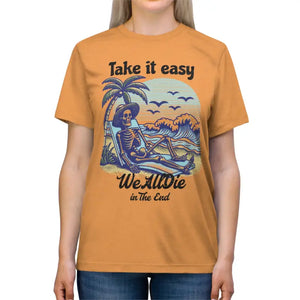 Funny t Shirt Unisex Triblend Tee Take it Easy Quote - Dipaliz - Orange Triblend / s - T-shirts