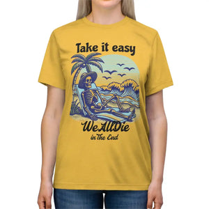 Funny t Shirt Unisex Triblend Tee Take it Easy Quote - Dipaliz - Yellow Gold Triblend / s - T-shirts