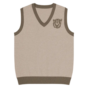 Tan Brown Trim Knit Vest - Sophisticated Style - Dipaliz - 3xs - Vests