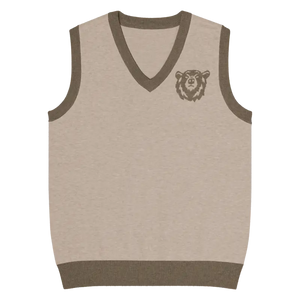 Tan Brown Trim Knit Vest - Sophisticated Style - Dipaliz - s - Vests