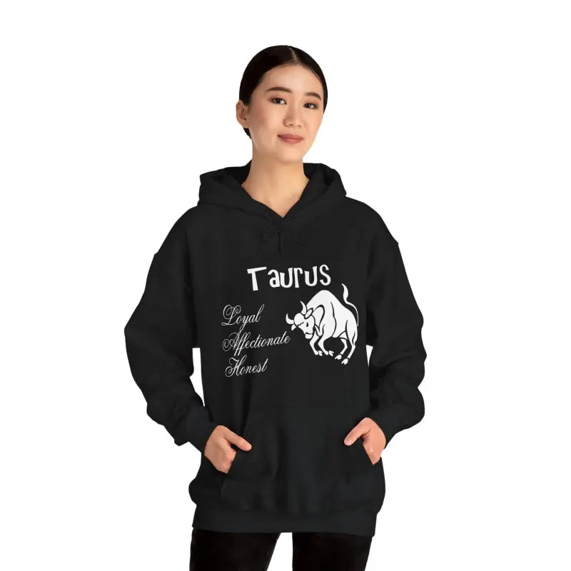 Unleash Celestial Vibes with Taurus Sign Hooded Sweatshirt - Black / s Hoodie