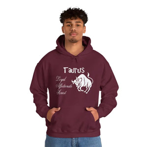 Taurus Sign Hooded Sweatshirt Celestial Comfort - Dipaliz - Hoodies