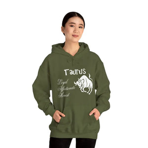 Taurus Sign Hooded Sweatshirt Celestial Comfort - Dipaliz - Military Green / s - Hoodies