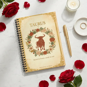 Taurus Spiral Notebook, Floral Zodiac Journal (’rooted in Beauty Steady Soul’) - Journals