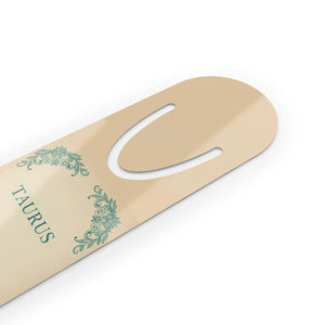 Taurus Zodiac Bookmark, Astrological Metal & Leather Bookmarker - Bookmarks