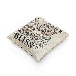 Tea Time Bliss Woven Pillow Cozy Decor for Home - Dipaliz - Artwork / 17’’ × 18’’ - Throw Pillows