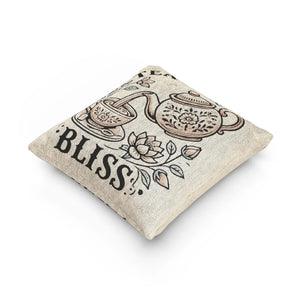 Tea Time Bliss Woven Pillow Cozy Cotton - Dipaliz - Throw Pillows
