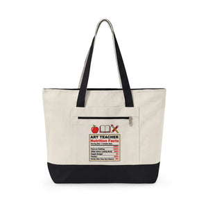 Durable Zippered Canvas Tote - Lesson Plans Teacher Gift - Dipaliz - Bags