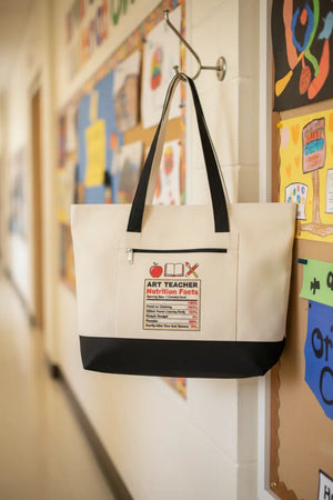 Durable Zippered Canvas Tote - Lesson Plans Teacher Gift - Dipaliz - Bags